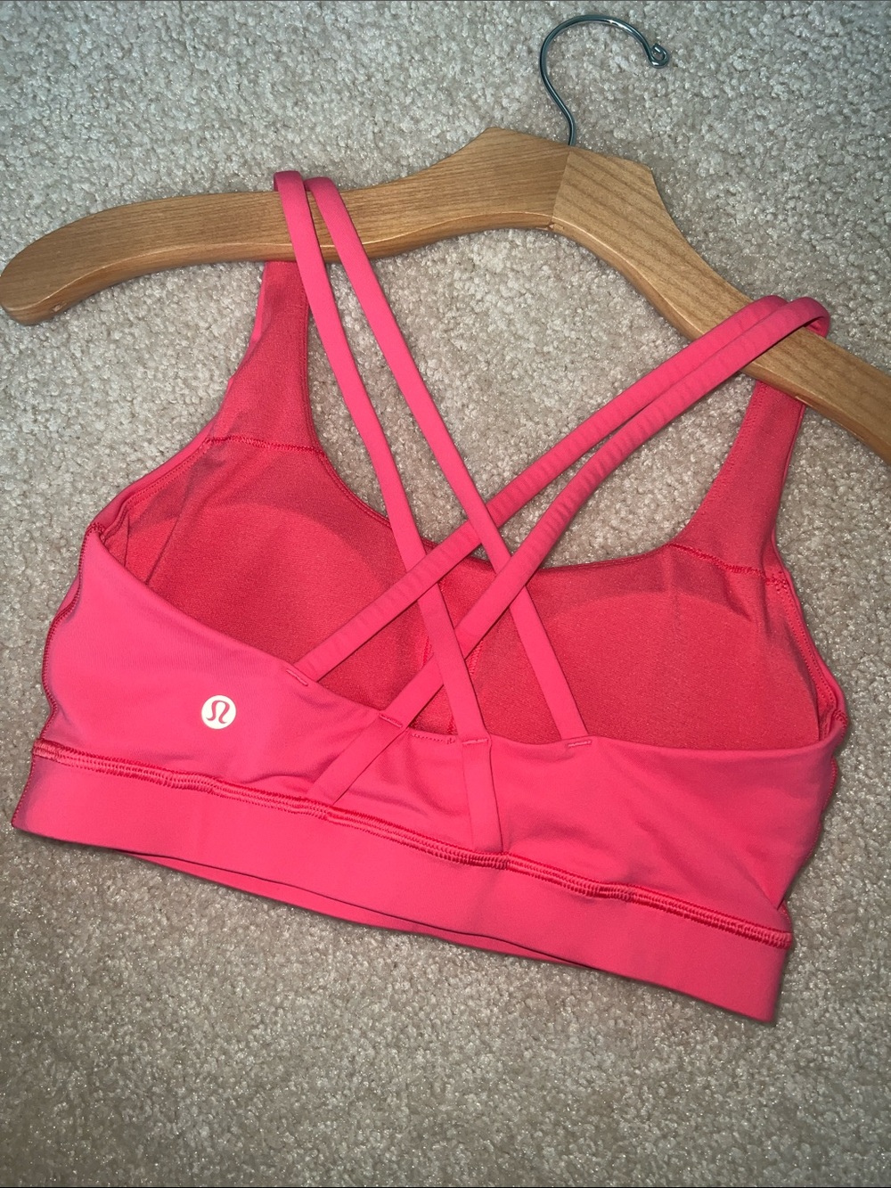Lululemon athletica strappy V-Back Sports Bra in Coral Pink